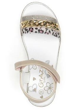 Goldene Sandalen mit Riemen Grazie Girl 14320