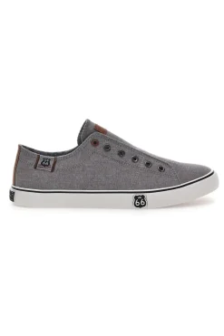 Graue Sneakers ohne Schnürsenkel Route 66 01007