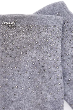 Guanti grigi con strass applicati Gianmarco Venturi CLASS 62682