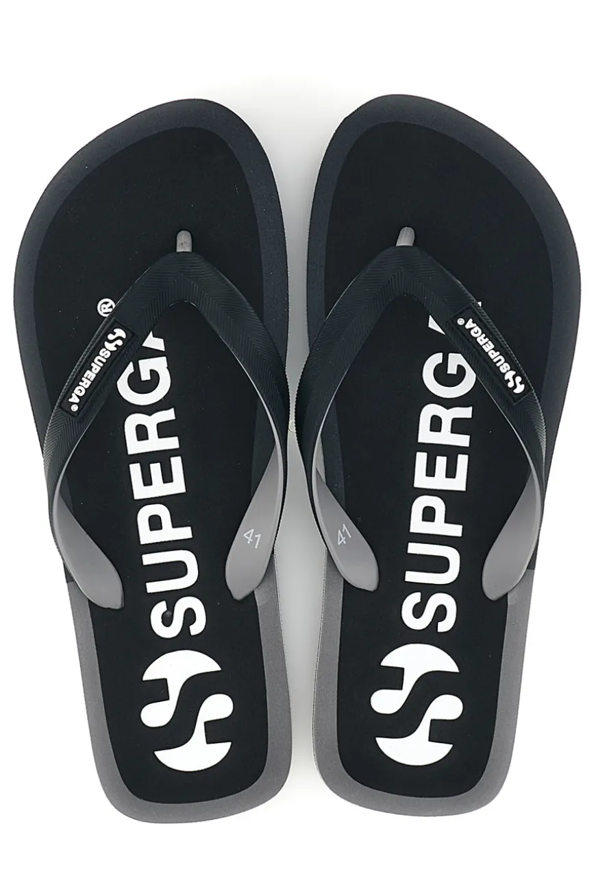 Infradito nere con logo Superga S24T189