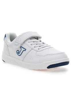 Joma W Harvard JR 2543 weiße Sneakers mit blauen Details und Klettverschluss