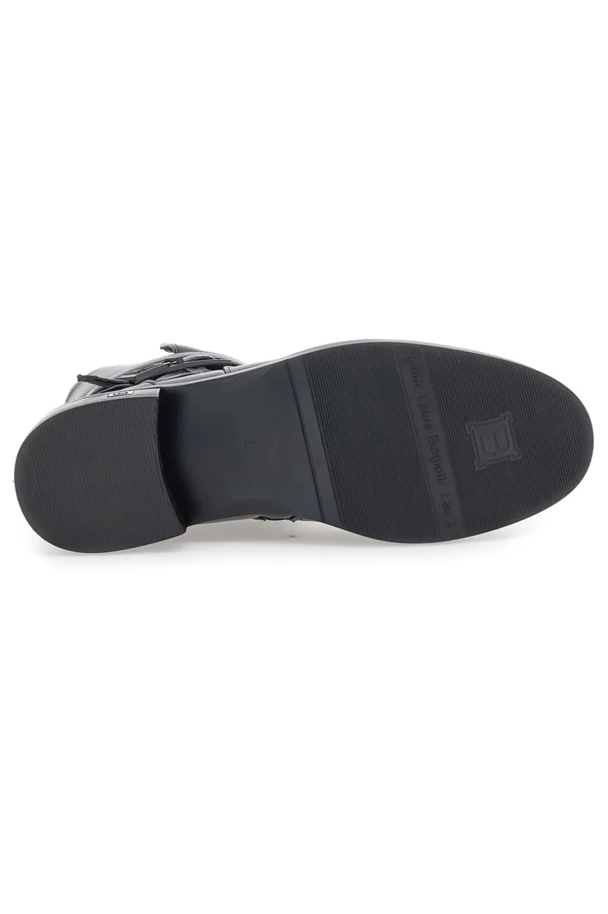 Laura Biagiotti 9285 Schwarze Stiefeletten mit seitlicher Schnalle