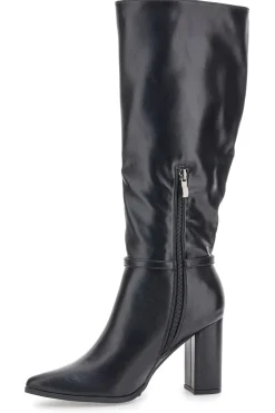 Le Havre Paris 6002 Schwarze Stiefeletten mit hohem Absatz und Riemen