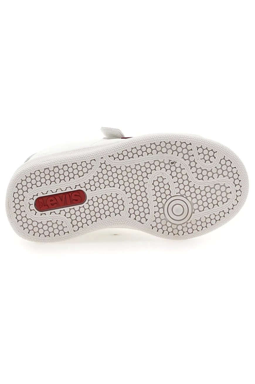 LEVI'S BELL JR MINI – Weiße und rosa Sneakers mit Klettverschluss