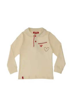 Maglia Bianca a Maniche Lunghe con Colletto PITT KIDS 6006