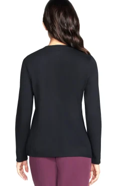 Maglia nera a maniche lunghe nera con logo frontale Skechers Rhinestone Burst