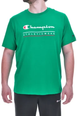 Maglietta a Maniche Corte Verde Con Logo sul petto Champion 220772