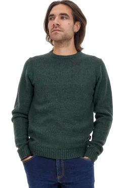 Maglione verde girocollo misto lana US Golf AC11