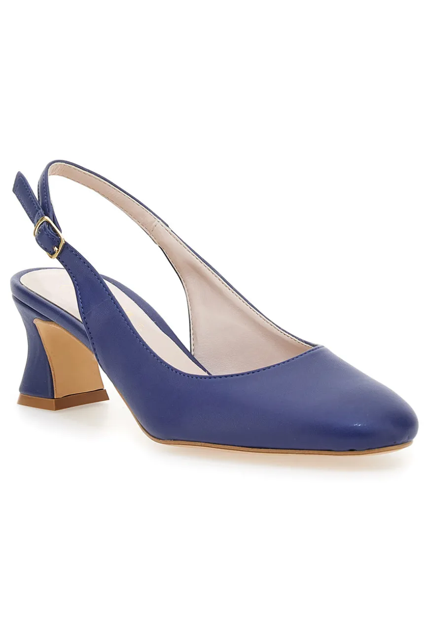Marineblaue Slingback-Pumps mit niedrigem Absatz PITTARELLO GLAM 3608