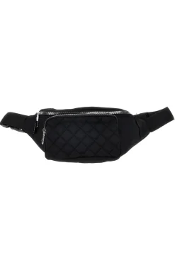 Marsupio nero trapuntato con tasche zip Indigeno metropolitano 8200-A