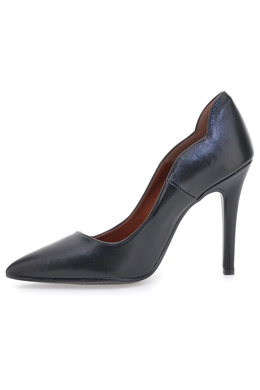 Mattschwarze Pumps, Absatz 11 cm, hergestellt in Italien, Pittarello Love 3478