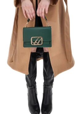 Mini Borsa a Tracolla Verde con dettagli Dorati e Manico Rimovibile Double Check 18244-1