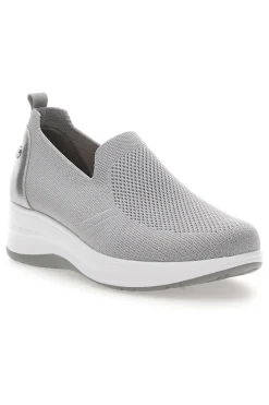 Mocassini Argento con Tomaia in Mesh e Platform INBLU 41 IC