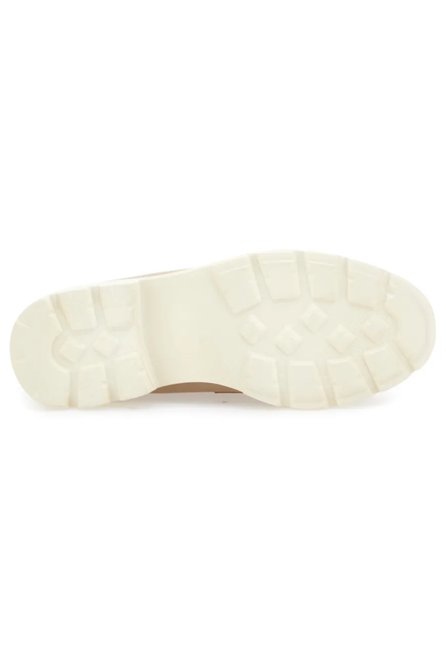 Mocassini beige con bocca di leone e Suola Bianca LE HAVRE PARIS KMD25S15G