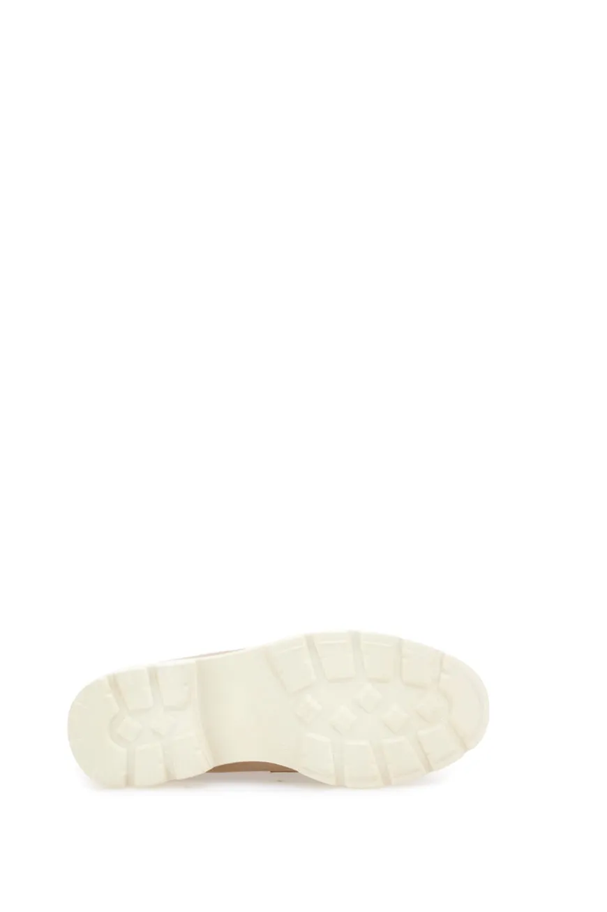 Mocassini beige con bocca di leone e Suola Bianca LE HAVRE PARIS KMD25S15G