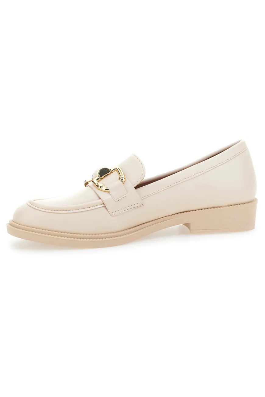 Mocassini Beige con Morsetto Oro Talemi 2401