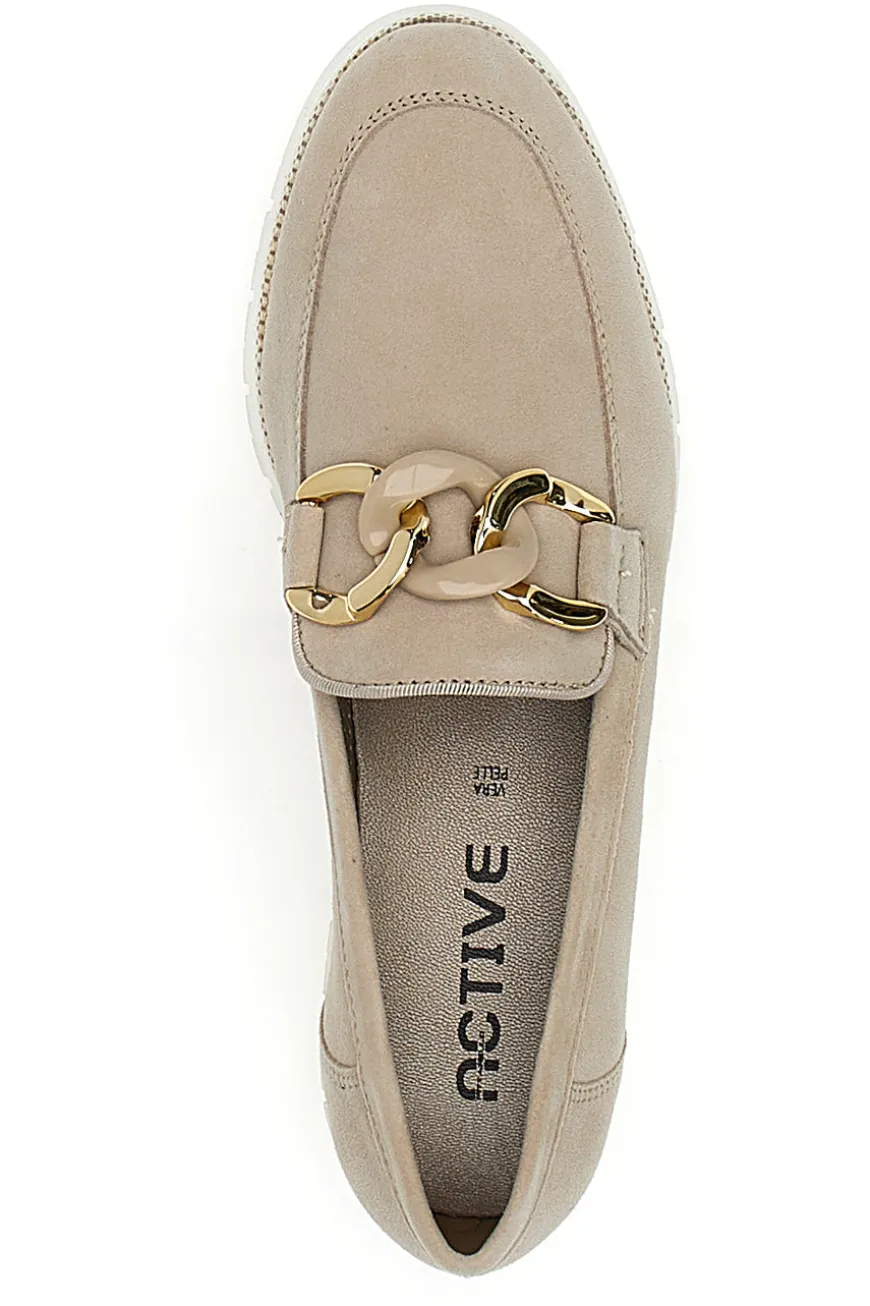 Mocassini Beige Vera Pelle Pittarello Active 2301