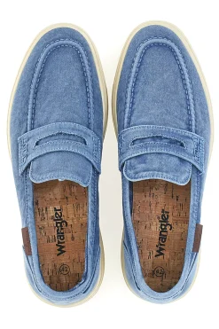 Mocassini Blu con tomaia in tela WRANGLER 20251034