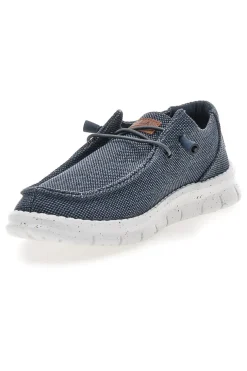 Mocassini blu in tessuto con lacci Max dillan MELIS CVS