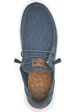 Mocassini blu in tessuto con lacci Max dillan MELIS CVS