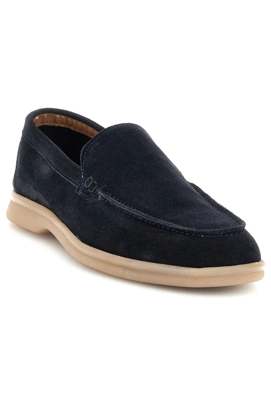 Mocassini blu notte in vera pelle Ptr 800