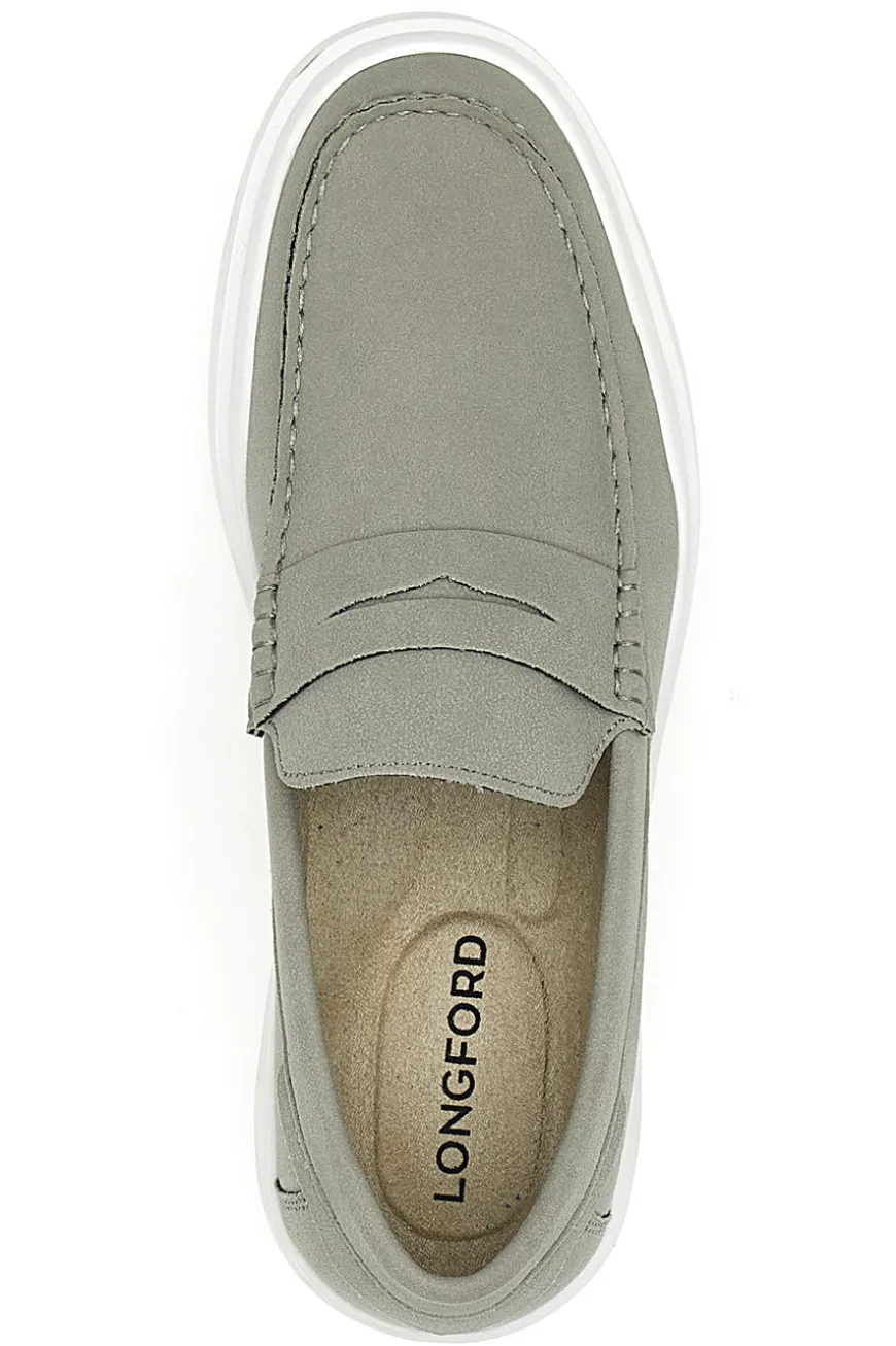 Mocassini grigi slip on con suola bianca Longford C53086