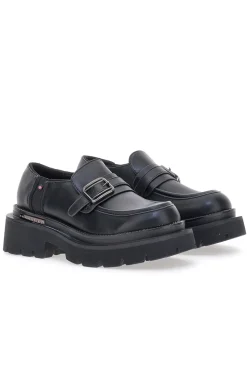 Mocassini Neri Con Platform Betty Flowers 126