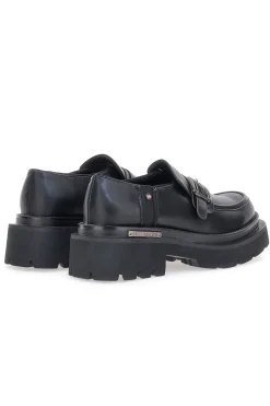 Mocassini Neri Con Platform Betty Flowers 126