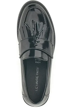 Mocassini neri effetto lucido con nappine LE HAVRE PARIS 5811