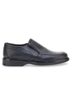 Mocassini neri in pelle con inserti elastici Pittarello 3