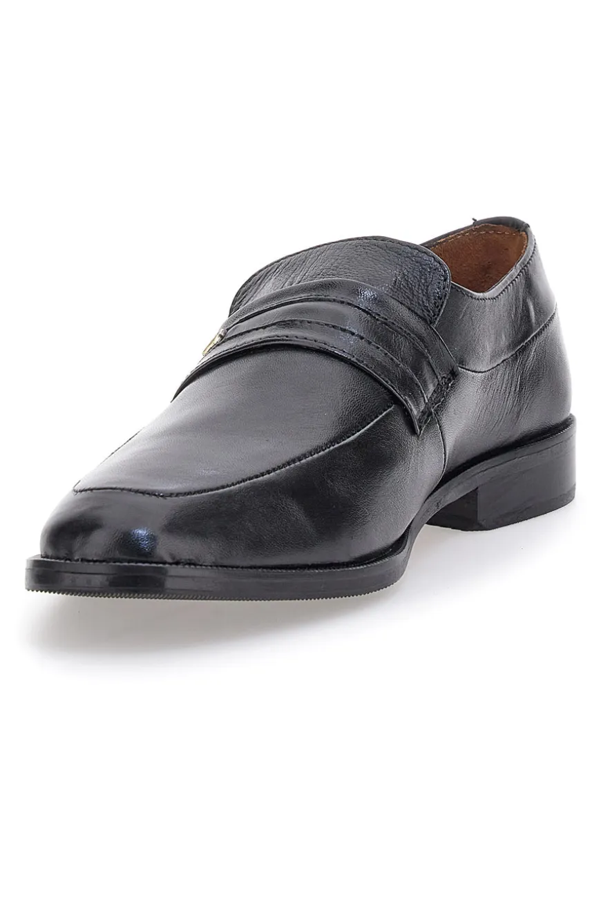 Mocassini Neri In Vera Pelle Claremorris 653