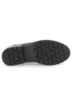 Mocassini neri vegan effetto scamosciato con catena Eco Bio J535576