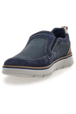 Mocassini Slip on blu con inserti in tessuto Pittarello Eco 26111012