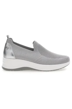 Mocassini Slip on grigie in tessuto tecnico con zeppa Inblu 66IC