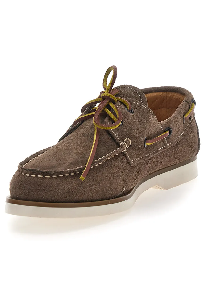 Mocassini Stile Barca Tortora in Pelle Camoscio CLAREMORRIS 10