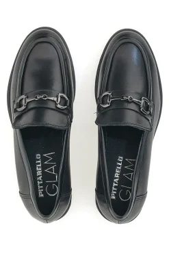 Mocassino in Vera Pelle Nera Pittarello Glam 85105