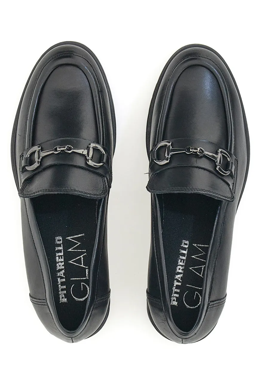 Mocassino in Vera Pelle Nera Pittarello Glam 85105