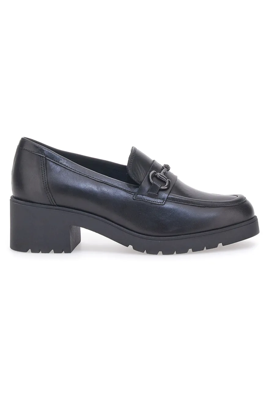 Mocassino in Vera Pelle Nera Pittarello Glam 85105