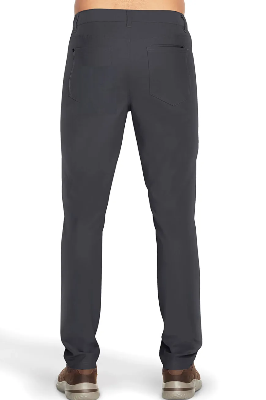 Pantaloni antracite a 5 tasche con zip Skechers PT108