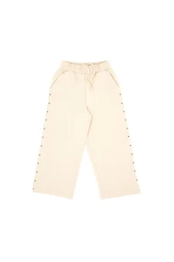 Pantaloni beige ampi con borchiette laterali Pitt Kids PT-KP-8022