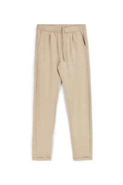 Pantaloni beige tessuto in morbida maglia piqué tasche laterali Pittarello tierra PT-M-T-9077