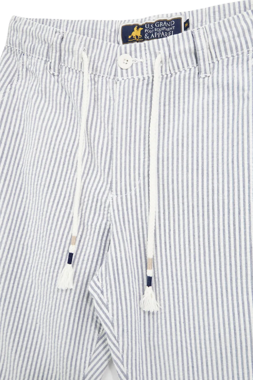 Pantaloni bianco azzurro a righe U.s.grand polo US61104M