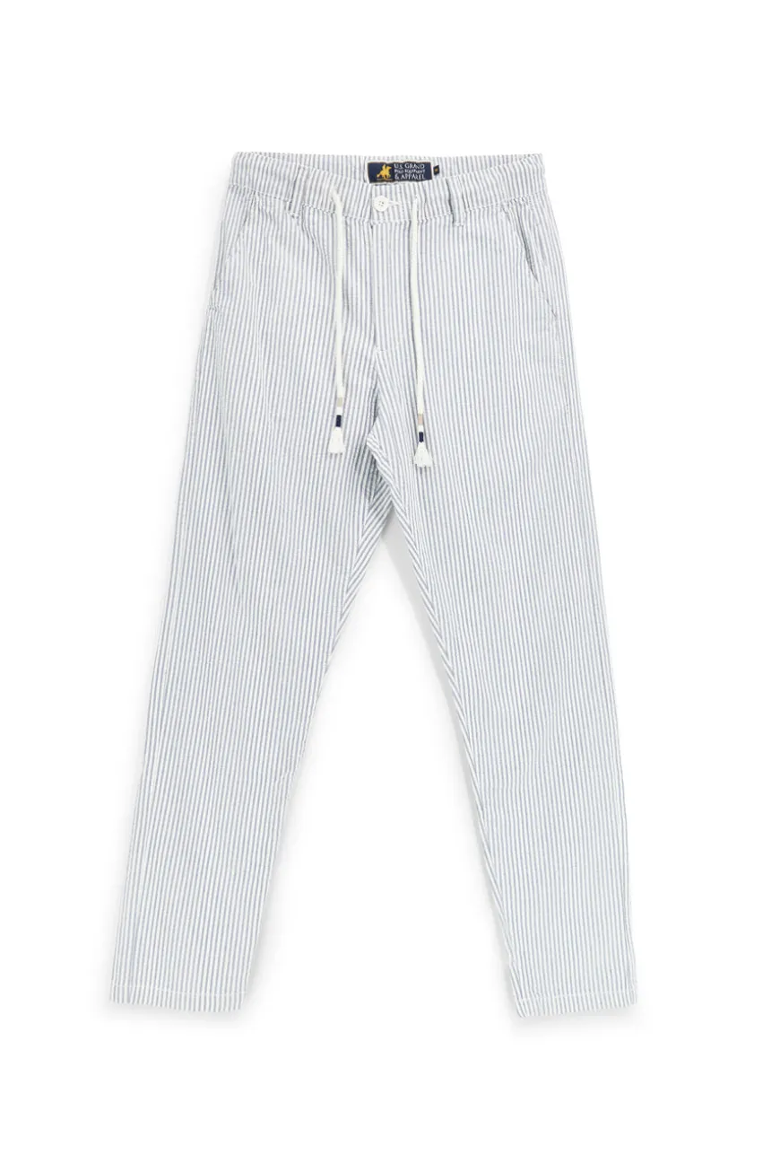 Pantaloni bianco azzurro a righe U.s.grand polo US61104M
