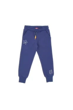 Pantaloni blu con polsini alle caviglie PITT KIDS 6009