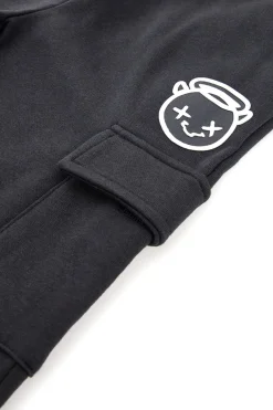 Pantaloni neri con inserti rossi e tasca laterale Pitt Kids PT-KP-8007