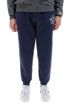 Pantaloni tuta blu in cotone e poliestere con stampa frontale U.S. Golf Club F105
