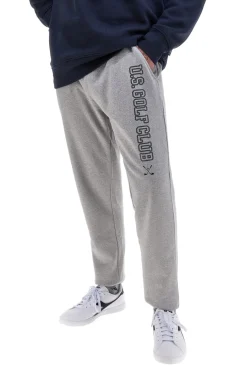 Pantaloni tuta grigi in cotone e poliestere con polsino alla caviglia U.S. Golf Club F105