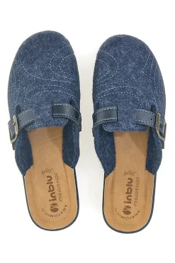 Pantofole blu con fibbia e plantare comfort Inblu 50 CF