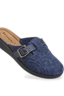 Pantofole blu con fibbia e plantare comfort Inblu 50 CF