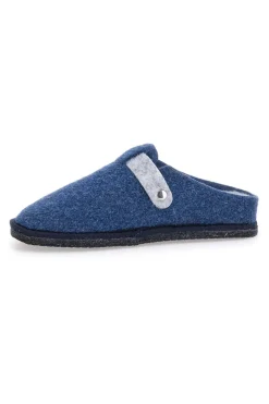 Pantofole Blu in Feltro con Fibbia e Plantare Estraibile Grazie 1
